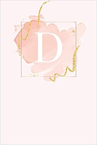 indir D: 110 Sketchbook Pages (6 x 9) | Light Pink Monogram Sketch and Doodle Notebook with a Simple Modern Watercolor Emblem | Personalized Initial Letter | Monogramed Sketchbook