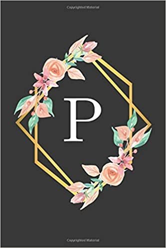 indir P: Monogram Initial Letter P Notebook for Girls and Women, College Ruled, Watercolor Floral Design