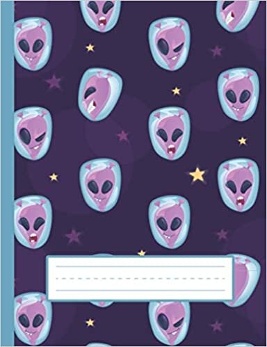 indir Alien Heads And Stars - Alien Primary Composition Notebook For Kindergarten To 2nd Grade (K-2) Kids: Standard Size, Dotted Midline, Blank Handwriting Practice Paper Notebook For Girls, Boys
