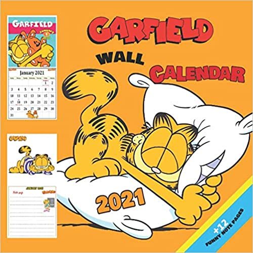 ダウンロード  Garfield wall Calendar 2021: calendar with 24 colored pictures and 12 funny note pages. 本