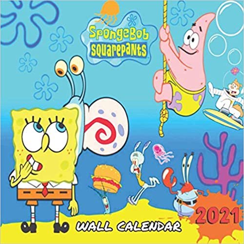 Spongebob Wall Calendar 2021: calendar with 12 colored pictures and 24 funny note pages.