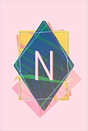 indir N: Pink Pastel Vaporwave Aesthetic Monogram Journal / Composition Notebook with Initial - 6” x 9” - College Ruled / Lined