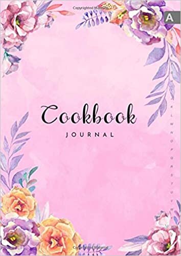 Cookbook Journal: A4 Large Recipe Book for Own Recipes | A-Z Alphabetical Tabs Printed | Watercolor Vintage Floral Design Pink indir