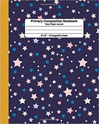 indir Primary Composition Notebook: Beautiful Handwriting Notebook with Dashed Mid-line and Story Paper Journal | Grades K-2, 100 Story Pages | Awesome Star Print for Kids