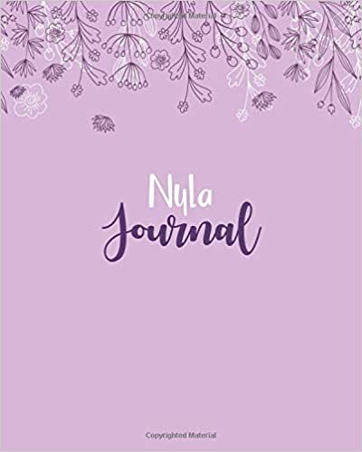 indir Nyla Journal: 100 Lined Sheet 8x10 inches for Write, Record, Lecture, Memo, Diary, Sketching and Initial name on Matte Flower Cover , Nyla Journal