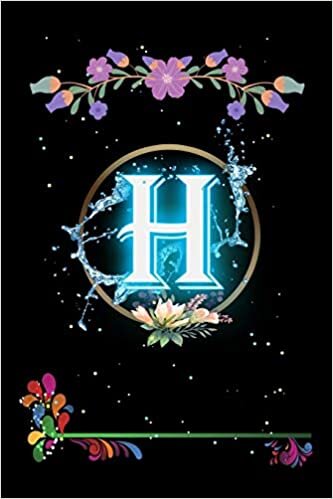 indir H: Floral Initial Monogram Letter H Notebook. Amazing Medium Lined Journal Notebook / Diary / Christmas &amp; Birthday Gift For Man &amp; Women