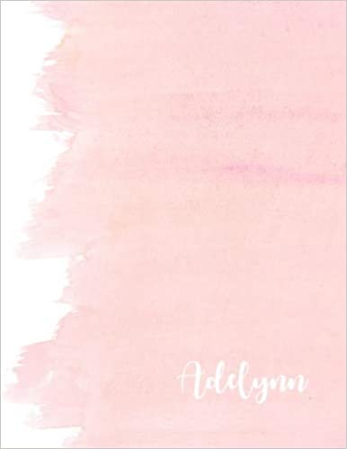 indir Adelynn: 110 Ruled Pages 55 Sheets 8.5x11 Inches Pink Brush Design for Note / Journal / Composition with Lettering Name,Adelynn