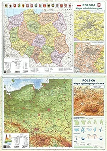 Mapa Polski A2 ogolnogeograficzna/administracyjna dwustronna scienna indir