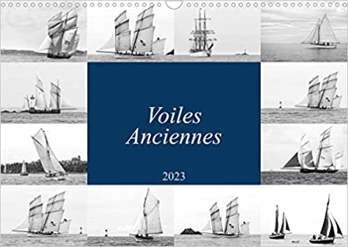 Voiles anciennes (Calendrier mural 2023 DIN A3 horizontal): Voiliers anciens naviguant près de la pointe du Grouin dans les eaux bretonnes de la baie du Mont-Saint-Michel. (Calendrier mensuel, 14 Pages )