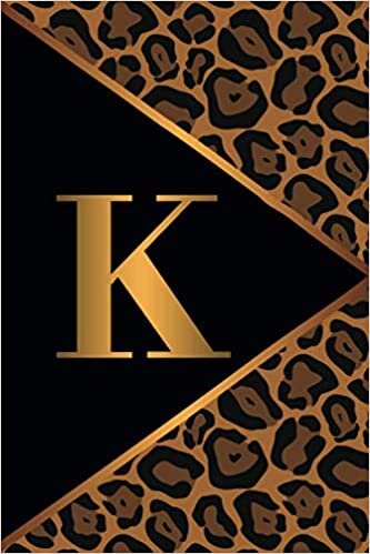 indir K: Leopard Print Monogrammed Notebook, Monogram Initial Letter K Lined Journal Cream Paper 6 x 9 / 200 Pages