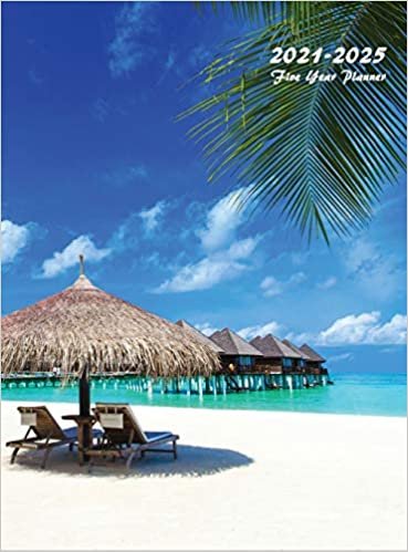 indir 2021-2025 Five Year Planner: Large 60-Month Monthly Planner with Hardcover (Tropical Beach)
