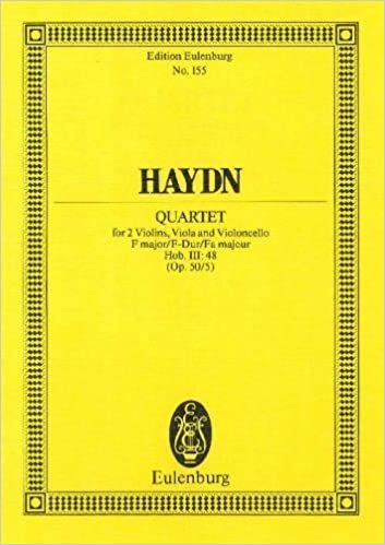 String Quartet F major, ""The Dream"" op. 50/5 Hob. III: 48 - Prussian Quartet No. 5 - String Quartet - study score - (ETP 155) indir