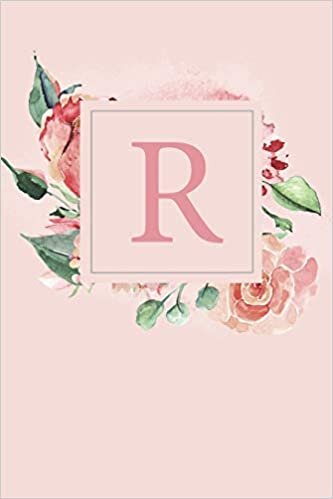 R: Pretty Pink Roses and Peonies Monogram Sketchbook | 110 Sketchbook Pages (6 x 9) | Floral Watercolor Monogram Sketch Notebook | Personalized Initial Letter Journal | Monogramed Sketchbook indir