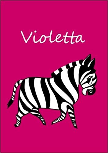 indir personalisiertes Malbuch / Notizbuch / Tagebuch - Violetta: Zebra - A4 - blanko