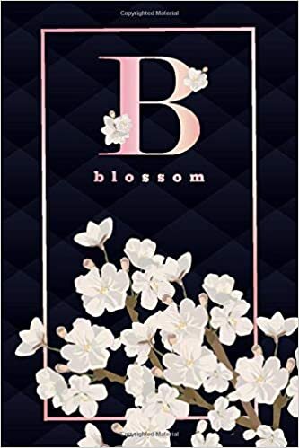 indir B BLOSSOM: Zen white sakura flower monogram notebook. A beautiful feminine blank lined journal with cherry blossom to write all kinds of notes, thoughts, plans, recipes or lists.