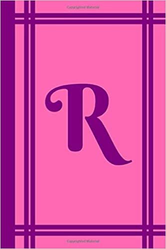 indir R: Monogram Initial R Journal, Personalized 6 x 9 Daily Composition Book, Purple and Pink