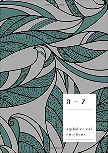 A-Z Alphabetical Notebook: A5 Medium Ruled-Journal with Alphabet Index | Ornamental Abstract Floral Cover Design | Gray indir