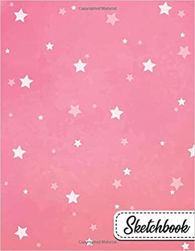 indir Sketchbook: Nifty Blank Sketchbook with Crisp White Pages for Drawing, Sketching, Doodling and More. Cute Extra Large XL Notebook For Girls, s and Women - Baby Pink Stars Print For Girls