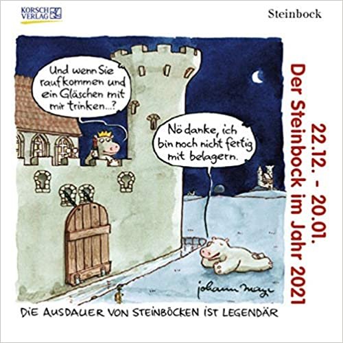 Steinbock Mini 2021: Sternzeichenkalender-Cartoon - Minikalender im praktischen quadratischen Format 10 x 10 cm. indir
