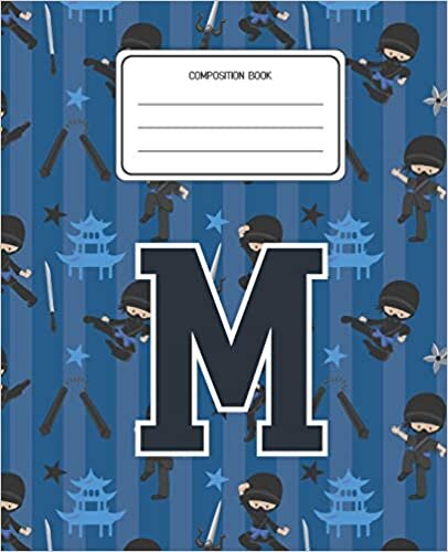 indir Composition Book M: Ninja Pattern Composition Book Letter M Personalized Lined Wide Rule Notebook for Boys Kids Back to School Preschool Kindergarten and Elementary Grades K-2