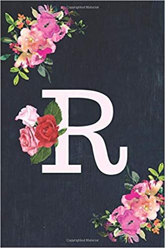 indir Floral Letter R Monogram Notebook: Portable Personalized Monogram Initial Letter R Blank Lined College Ruled Lined Writing and Notes Journal With Wood ... | Perfect Gift for Women, Girls, Daughter