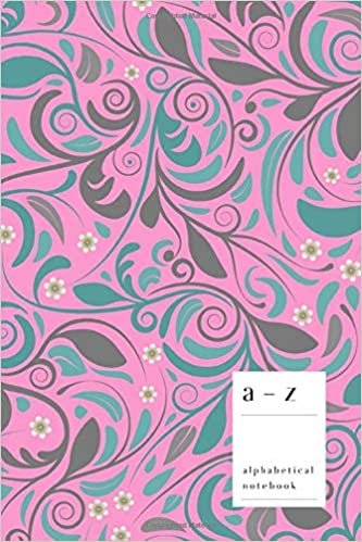 A-Z Alphabetical Notebook: 6x9 Medium Ruled-Journal with Alphabet Index | Stylish Decorative Pattern Cover Design | Pink indir