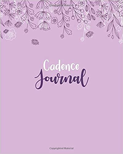 indir Cadence Journal: 100 Lined Sheet 8x10 inches for Write, Record, Lecture, Memo, Diary, Sketching and Initial name on Matte Flower Cover , Cadence Journal