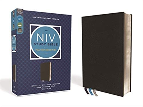 NIV Study Bible, Fully Revised Edition, Genuine Leather, Calfskin, Black, Red Letter, Comfort Print indir