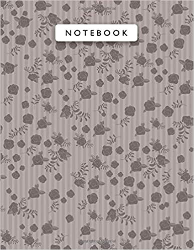 indir Notebook Cinereous Color Mini Vintage Rose Flowers Small Lines Patterns Cover Lined Journal: Monthly, 110 Pages, Work List, Journal, Planning, A4, College, 21.59 x 27.94 cm, 8.5 x 11 inch, Wedding