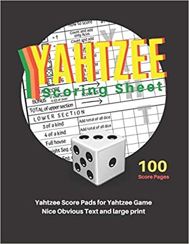 Yahtzee Scoring Sheet: V.9 Yahtzee Score Pads for Yahtzee Game Nice Obvious Text and large print yahtzee score card 8.5 by 11 inch