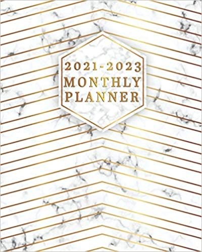 Monthly Planner 2021-2023: Gorgeous Hexagon Marble Three Year Organizer & Schedule Agenda - Modern Gold Lines 36 Month Motivational Calendar with Vision Boards, To-Do's, Notes & More