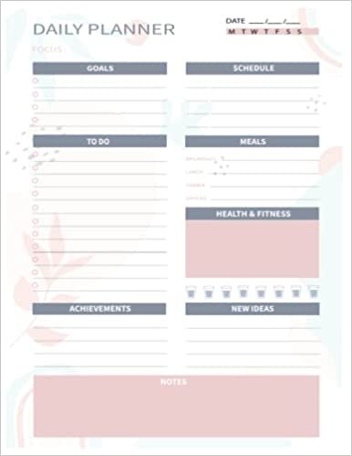 Daily planner journal: Desk Notepad, Motivational Daily Calendar, Task Planner, To Do List, Productivity Schedule Organizer, Meal Planner, 8.5x11 ダウンロード