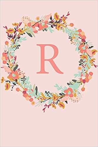 indir R: A Pink Floral Wreath Monogram Sketchbook | 110 Sketchbook Pages (6 x 9) | Floral Watercolor Monogram Sketch Notebook | Personalized Initial Letter Journal | Monogramed Sketchbook