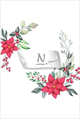 indir N: pretty lined journal for girls &amp; women, cute initial letter N notebook &amp; diary - floral print
