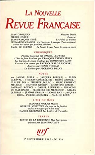 LA N.R.F. 356 (SEPTEMBRE 1982) (LA NOUVELLE REVUE FRANCAISE) indir