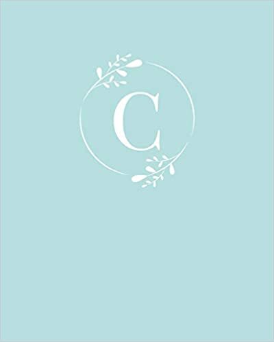 indir C: 110 Dot-Grid Pages | Light Blue Monogram Journal and Notebook with a Simple Vintage Floral Design | Personalized Initial Letter Journal | Monogramed Composition Notebook