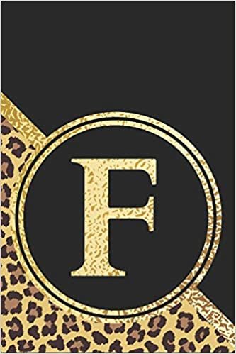 indir Letter F Notebook: Initial F Monogram Blank Lined Notebook Journal Leopard Print Black and Gold