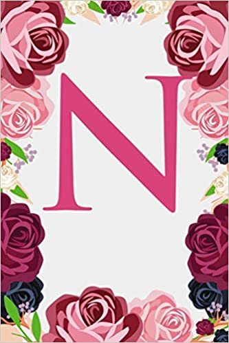 indir N: Letter N Monogram Initials Burgundy Pink &amp; Red Rose Floral Notebook &amp; Journal