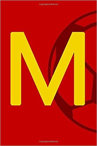 M: Football Initial Monogram Letter M RED College Ruled Notebook Customized Medium Lined Journal & Diary for Boys 15.24 x 22.86 cm 120 Pages indir