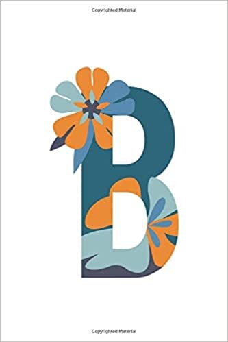 indir Monogram Letter - b - Floral Patterned Letters Initial Monogram Letter, College Ruled Notebook: Lined Notebook / Journal Gift, 120 Pages, 6x9, Soft Cover, Matte Finish