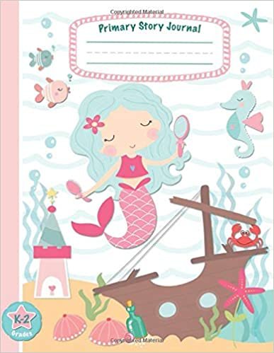 indir Primary Story Journal Grades K-2: Mermaid Notebook | Lined Paper with Dashed Midline + Creative Picture Space | Draw &amp; Write Composition | Preschool to Kindergarten | Fantasy Under The Sea