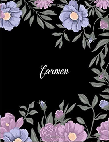 indir Carmen: 110 Ruled Pages 55 Sheets 8.5x11 Inches Climber Flower on Background Design for Note / Journal / Composition with Lettering Name,Carmen