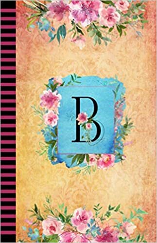 indir B: Watercolor Floral Monogram Journal/Notebook, 120 Pages, Lined, 5.5 x 8.5, Soft Cover Matte Finish