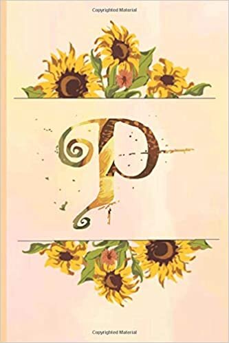 indir P: beige pink Notebook Initial Letter P yellow sunflower journal Monogram P Lined Notebook Journal beige pink flowers Personalized for Women and Girls Christmas gift , birthday gift idea, mother´s day