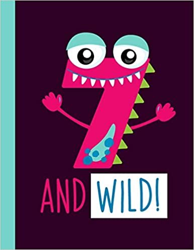 indir 7 And Wild!: A 7-Year-Old Girl Pink Monster Primary Composition Notebook For Girls Grades K-2 Featuring Handwriting Lines