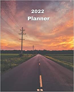 indir 2022 Planner: Sunset by the Road - Monthly Calendar with U.S./UK/ Canadian/Christian/Jewish/Muslim Holidays– Calendar in Review/Notes 8 x 10 in.- Tropical Beach Vacation Travel