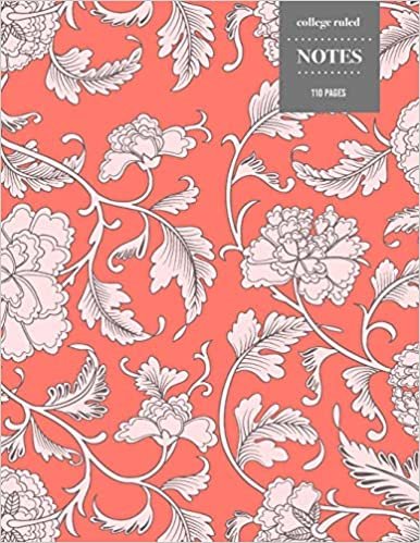 College Ruled Notes 110 Pages: Vintage Floral Notebook for Professionals and Students, Teachers and Writers | Vintage Peach Vine and Floral Pattern indir