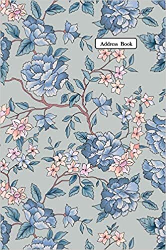 Address Book Small: Blue Flower Pattern Cover : address book with notes and alphabetical tabs a-z size 6x9 ( address telephone book ) indir
