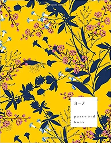 A-Z Password Book: 8.5 x 11 Big Password Notebook with A-Z Alphabet Index | Large Print Format | Trendy Tropical Floral Design | Yellow