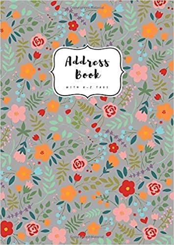 indir Address Book with A-Z Tabs: B6 Contact Journal Small | Alphabetical Index | Colorful Mini Floral Design Gray